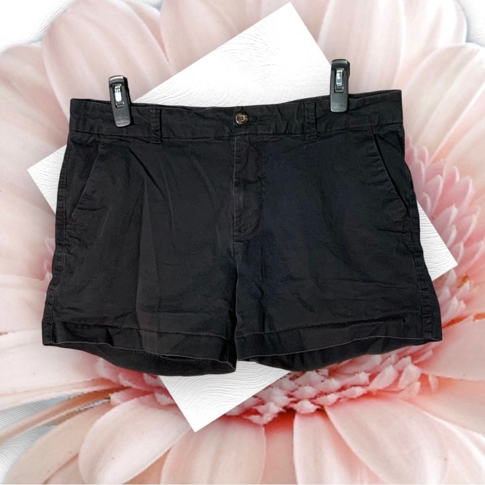 Gap Relaxed Girlfriend Black w Stretch Cuffed Leg Shorts Wm 16
